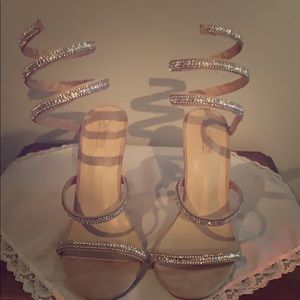 One of a kind shiny heeled sandals